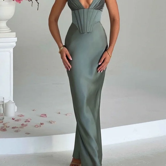 Babyboo Shae Maxi Dress - Sage - Picture 7 of 9